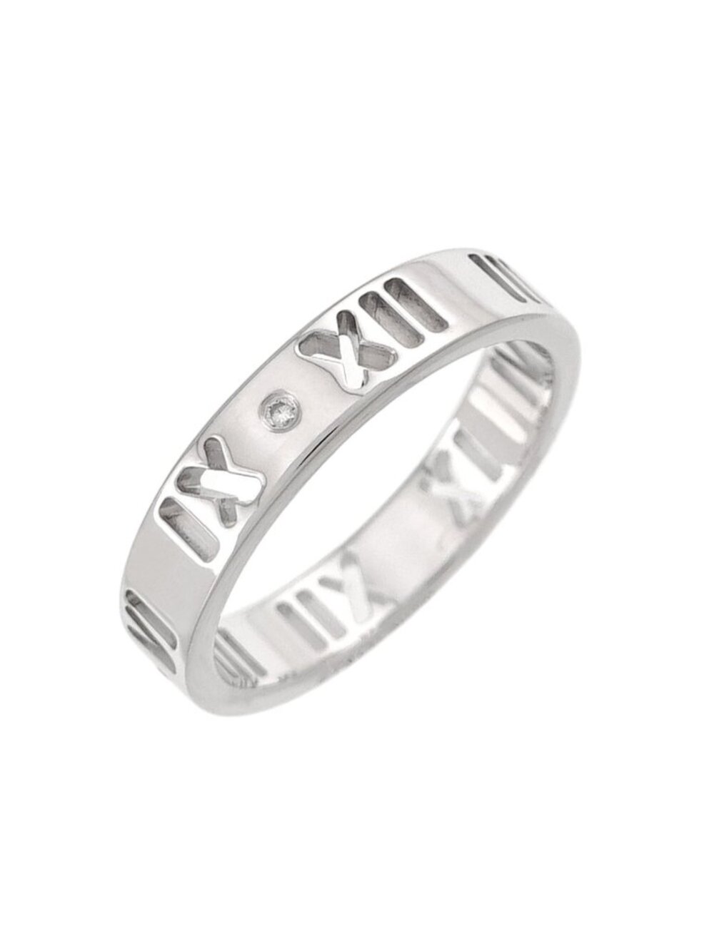 Tiffany & Co Atlas Ring Diamond 18k WG White Gold 750
